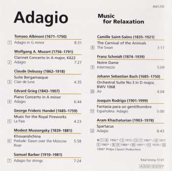 CD Various: Adagio (Music For Relaxation)