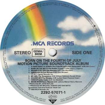 LP Various: Born On The Fourth Of July - Motion Picture Soundtrack Album