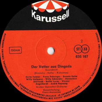 LP Various: Der Vogelhändler / Der Vetter Aus Dingsda