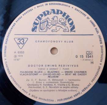 2LP/Dobozkészlet Various: Doctor Swing Redivivus (Československý Swing Do Roku 1947) (2xLP + BOX + BOOKLET)