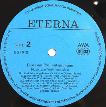 LP Various: Es Ist Ein Ros' Entsprungen (Musik Zum Weihnachtsfest)