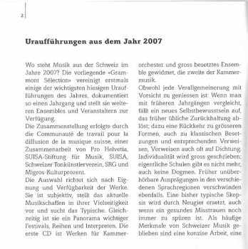 2CD Various: Grammont Sélection 1 (Uraufführungen Aus Dem Jahr 2007)
