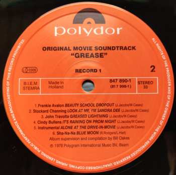 2LP Various: Grease (The Original Movie Soundtrack)