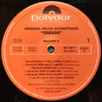 2LP Various: Grease (The Original Movie Soundtrack)