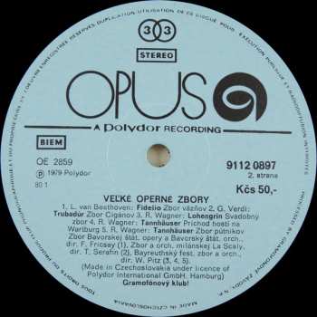 LP Various: Grosse Opernchöre = Veľké Operné Zbory