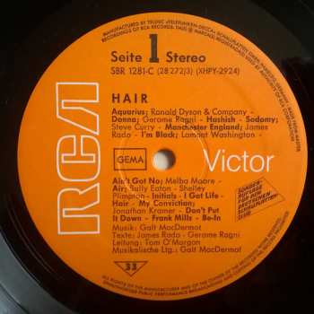 LP Various: Hair - The Original Broadway Cast Recording
