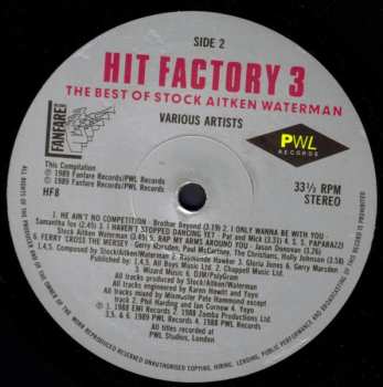 2LP Various: Hit Factory 3 - The Best Of Stock Aitken Waterman