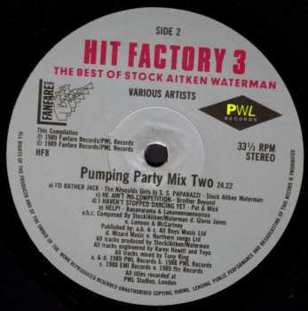2LP Various: Hit Factory 3 - The Best Of Stock Aitken Waterman