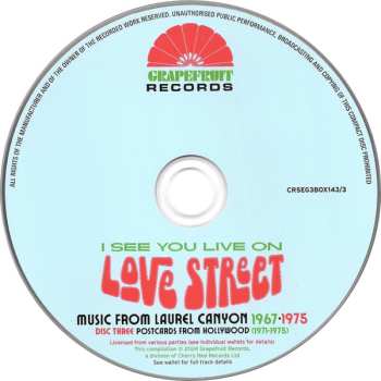 3CD/Dobozkészlet Various: I See You Live On Love Street (Music From Laurel Canyon 1967-1975)