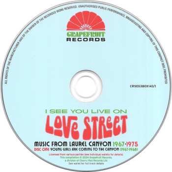 3CD/Dobozkészlet Various: I See You Live On Love Street (Music From Laurel Canyon 1967-1975)