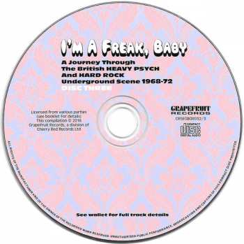 3CD/Dobozkészlet Various: I'm A Freak, Baby... A Journey Through The British Heavy Psych And Hard Rock Underground Scene 1968-72