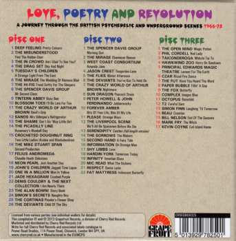 3CD/Dobozkészlet Various: Love, Poetry And Revolution (A Journey Through The British Psychedelic And Underground Scenes 1966-72)