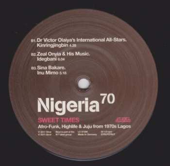 2LP/CD Various: Nigeria 70 (Sweet Times: Afro-Funk, Highlife & Juju From 1970s Lagos) LTD