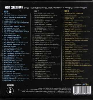 3CD/Dobozkészlet Various: Night Comes Down: 60s British Mod, R&B, Freakbeat & Swinging London Nuggets