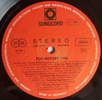 LP Various: Pop History 1966