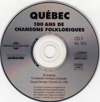 2CD Various: Québec - Cent Ans De Chansons Folkloriques