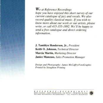 CD Various: Reference Jazz, Etc. - First Sampling