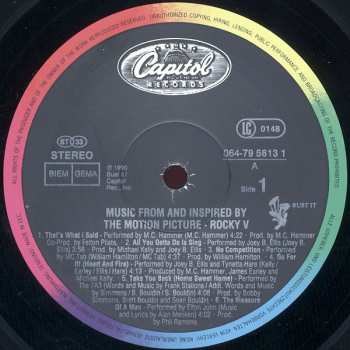 LP Various: Rocky V (Music From And Inspired By The Motion Picture)