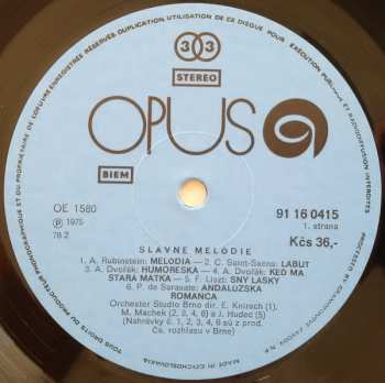 LP Various: Slávne Melódie