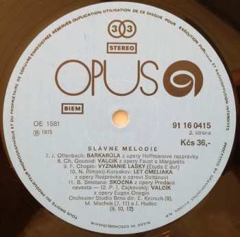 LP Various: Slávne Melódie