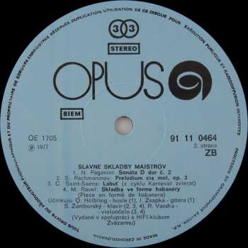 LP Various: Slávne Skladby Majstrov (78 1)