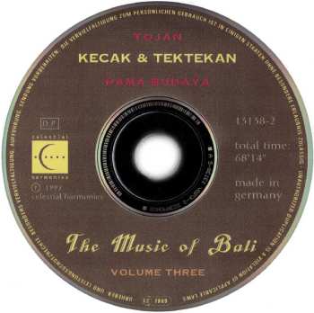 3CD/Dobozkészlet Various: The Music Of Bali
