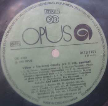 4LP/Dobozkészlet Various: Výber Z Literárnej Čítanky Pre II. Ročník Gymnázií