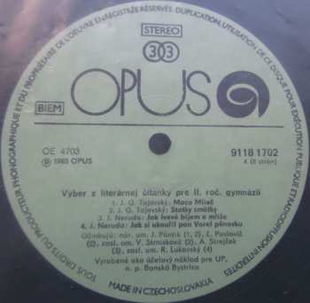 4LP/Dobozkészlet Various: Výber Z Literárnej Čítanky Pre II. Ročník Gymnázií