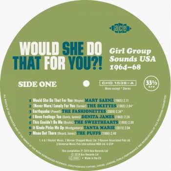 LP Various: Would She Do That For You?! Girl Group Sounds USA 1964-68 