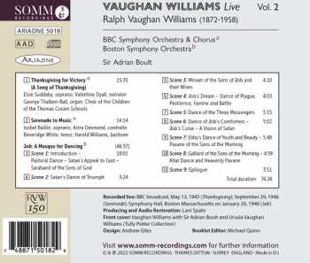 CD Sir Adrian Boult: Vaughan Williams Live, Vol. 2