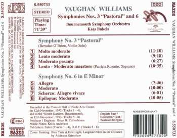 CD Ralph Vaughan Williams: Symphonies Nos. 3 "Pastoral" And 6