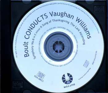 CD The London Symphony Orchestra: Boult Conducts Vaughan Williams: Symphony No. 6  / A Song Of Thanksgiving / The Lark Ascending