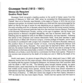 2CD Giuseppe Verdi: Requiem (Quattro Pezzi Sacri)