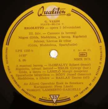 3LP Giuseppe Verdi: Rigoletto