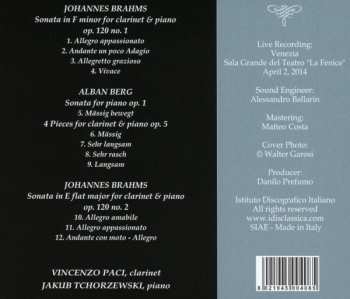 CD Vincenzo Paci: 2 Sonatas For Clarinet & Piano Op. 120; 4 Pieces For Clarinet And Piano Op. 5; Sonata For Piano Op. 1