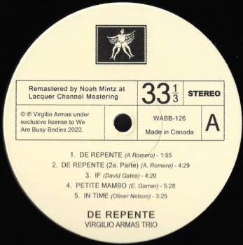 LP Virgilio Armas Trio: De Repente
