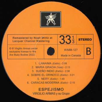 LP Virgilio Armas Y Su Cuarteto: Espejismo