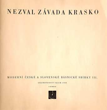 Dobozkészlet/2EP Vítězslav Nezval: Moderní České A Slovenské Básnické Sbírky III.