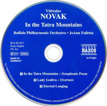 CD Vítězslav Novák: In The Tatra Mountains / Lady Godiva Overture / Eternal Longing