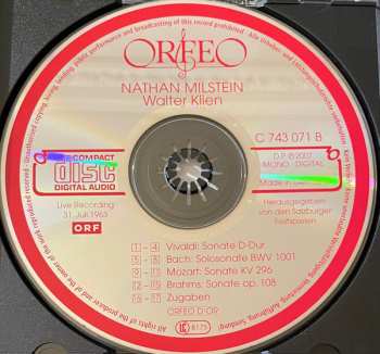 CD Johann Sebastian Bach: Sonate RV 10 / Solosonate BWV 1001 / Sonate KV 296 / Sonate Op.108