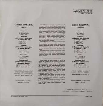 LP Wolfgang Amadeus Mozart: Vivaldi: Concerto For Basson And Orchestra In C Major / Concerto For Basson And Orchestra In D Minor / Mozart: Concerto No. 2 For Bassoon And Orchestra In B Flat Major