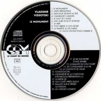 CD Владимир Высоцкий: Le Monument