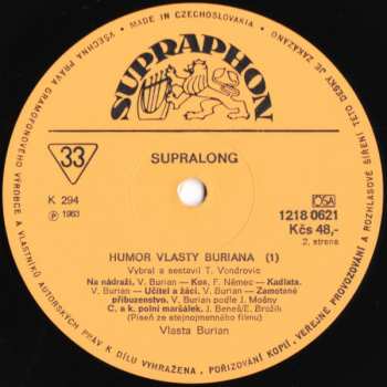 2LP Vlasta Burian: Humor Vlasty Buriana 1
