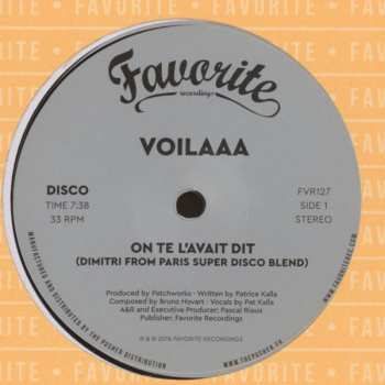LP Voilaaa: On Te L’Avait Dit / Spies Are Watching Me (Remixes)