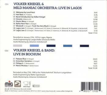 2CD Volker Kriegel: Two Concerts - Lagos 79 / Bochum 90