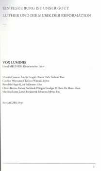 2CD Vox Luminis: Eine Feste Burg Ist Unser Gott (Luther Und Die Musik Der Reformation)
