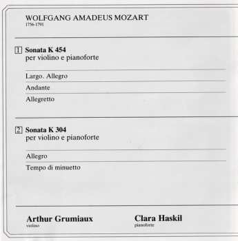 CD Clara Haskil: 2 Sonaten Für Klavier Und Violine KV 454 & 526 / 2 Sonatas For Piano And Violin 