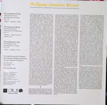 LP Wolfgang Amadeus Mozart: Divertimenti: D Major Kv 136 / B Flat Major Kv 137 / F Major Kv 138