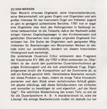 CD Wolfgang Amadeus Mozart: Orgelwerke