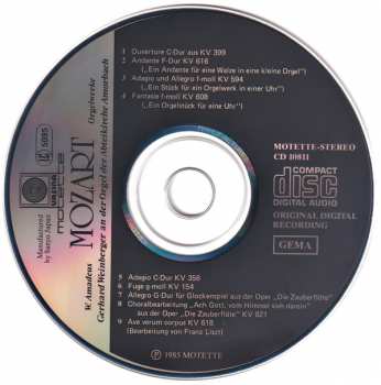 CD Wolfgang Amadeus Mozart: Orgelwerke